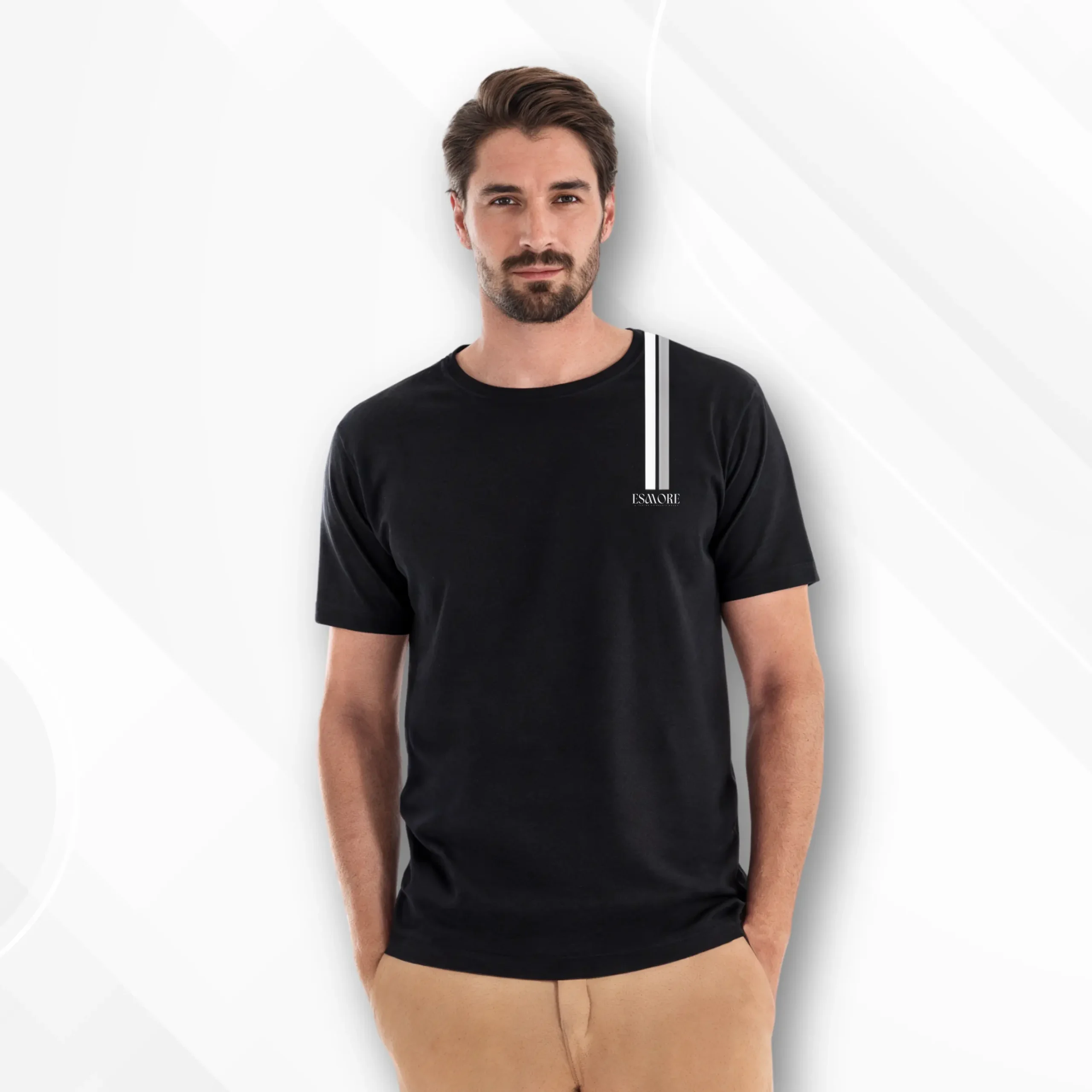 3 Esmore Premium Half Sleave T-shirt Black - Image 1