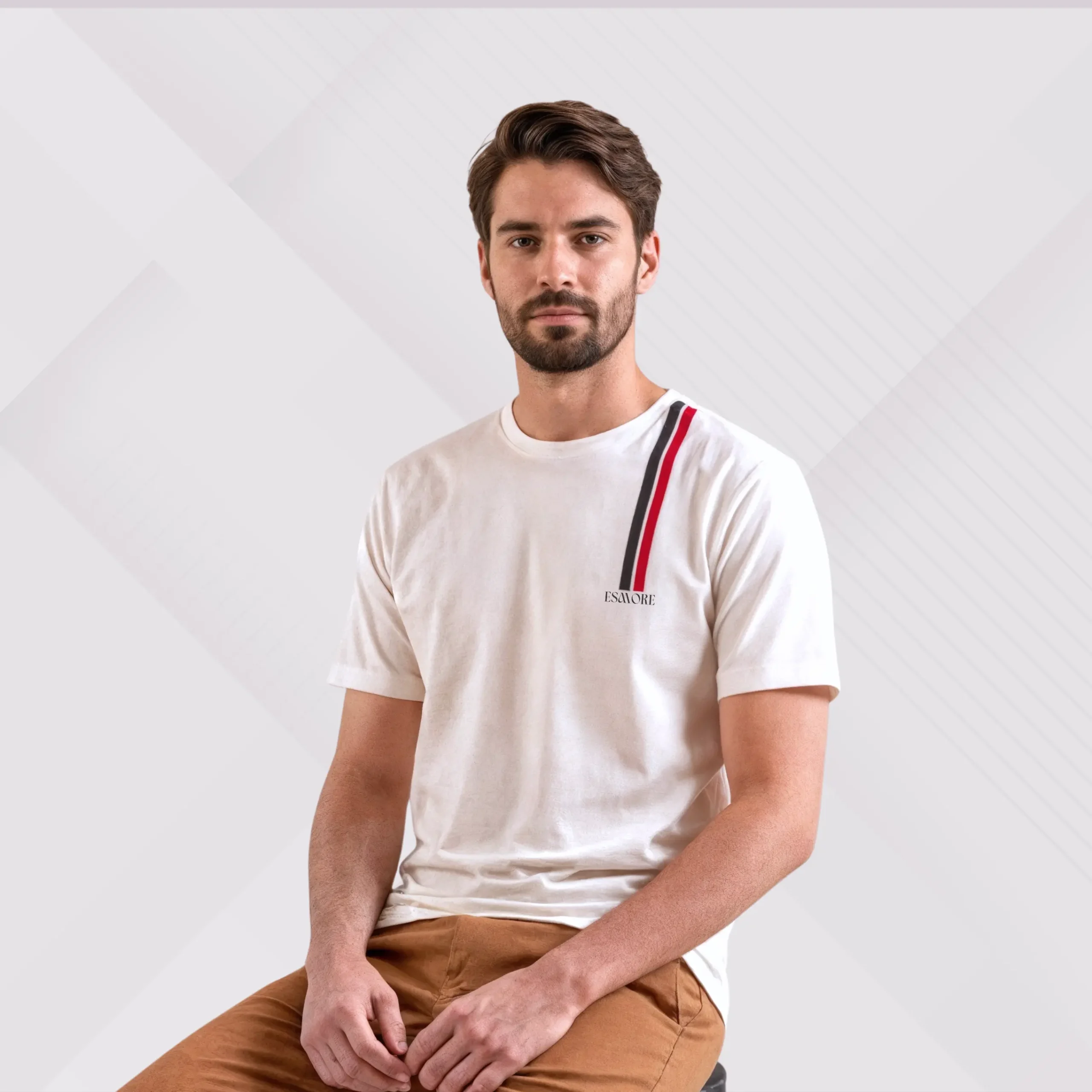 5 Esmore Premium Half Sleave T-shirt White - Image 1
