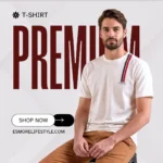 Esmore Premium Half Sleave T-shirt White - Image 3