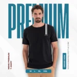 Esmore Premium Half Sleave T-shirt Black - Image 3