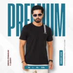 Esmore Premium Half Sleave T-shirt Black - Image 2