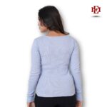 Esmore Women’s V-Neck Long Sleeve Top | Sky Blue - Image 2