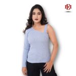 Esmore Women’s Strap Shoulder Long Sleeve Top | Sky Blue