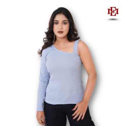 Esmore Women’s Strap Shoulder Long Sleeve Top | Sky Blue