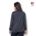 Esmore Women’s Stylish Cross Wrap Long Sleeve Top | Charcoal black - Image 2