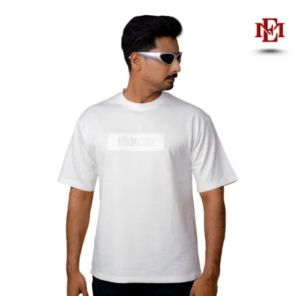 Esmore Premium Drop Shoulder Oversize T-shirt- White