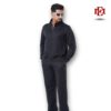 Esmore Premium High Neck Jacket and Beige Trouser (Combo)- Black | Man