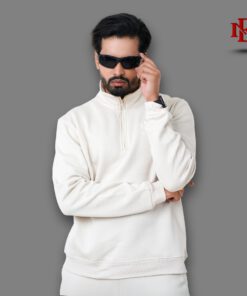 Esmore Premium High Neck Jacket- White