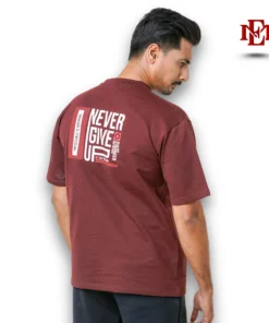 Esmore Premium Drop Shoulder Oversize T-shirt- Maroon