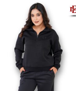 Esmore Premium High Neck Jacket- Black | Women